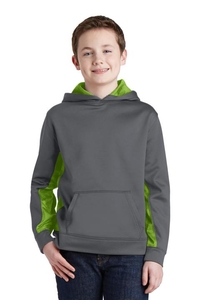 YST239 - Sport-Tek Youth Sport-Wick CamoHex Fleece Colorblock Hooded Pullover.  YST239