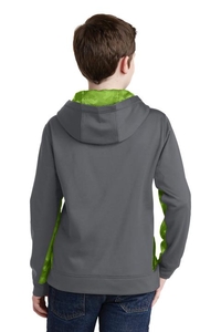 YST239 - Sport-Tek Youth Sport-Wick CamoHex Fleece Colorblock Hooded Pullover.  YST239