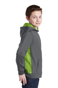 YST239 - Sport-Tek Youth Sport-Wick CamoHex Fleece Colorblock Hooded Pullover.  YST239