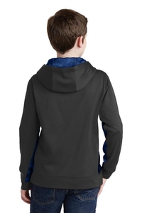 YST239 - Sport-Tek Youth Sport-Wick CamoHex Fleece Colorblock Hooded Pullover.  YST239