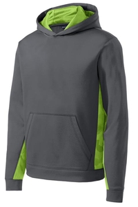 YST239 - Sport-Tek Youth Sport-Wick CamoHex Fleece Colorblock Hooded Pullover.  YST239