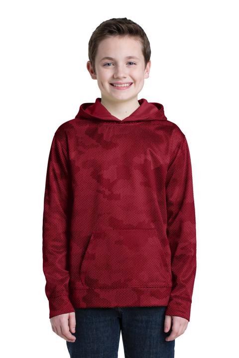 YST240 - Sport-Tek Youth Sport-Wick CamoHex Fleece Hooded Pullover.  YST240