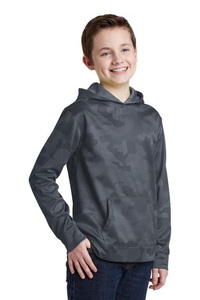 YST240 - Sport-Tek Youth Sport-Wick CamoHex Fleece Hooded Pullover.  YST240