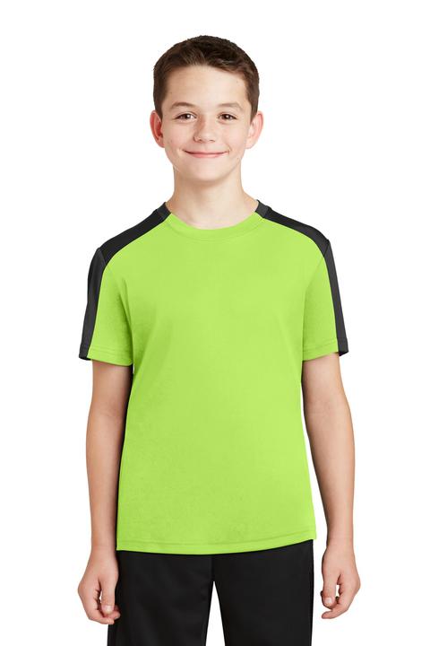 YST354 - Sport-Tek Youth PosiCharge Competitor Sleeve-Blocked Tee