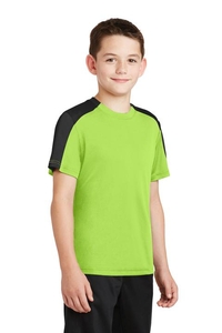 YST354 - Sport-Tek Youth PosiCharge Competitor Sleeve-Blocked Tee