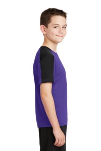 YST354 - Sport-Tek Youth PosiCharge Competitor Sleeve-Blocked Tee