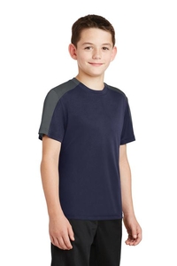 YST354 - Sport-Tek Youth PosiCharge Competitor Sleeve-Blocked Tee