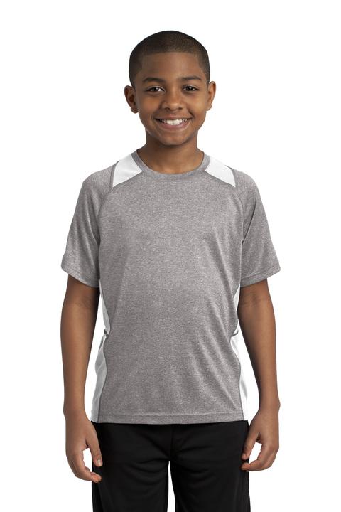 YST361 - Sport-Tek Youth Heather Colorblock Contender Tee