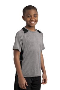 YST361 - Sport-Tek Youth Heather Colorblock Contender Tee