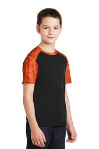 YST371 - Sport-Tek Youth CamoHex Colorblock Tee