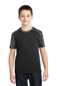 YST371 - Sport-Tek Youth CamoHex Colorblock Tee