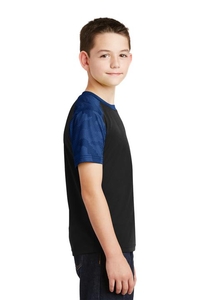 YST371 - Sport-Tek Youth CamoHex Colorblock Tee