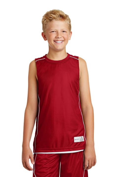 YT555 - Sport-Tek Youth PosiCharge Mesh Reversible Sleeveless Tee