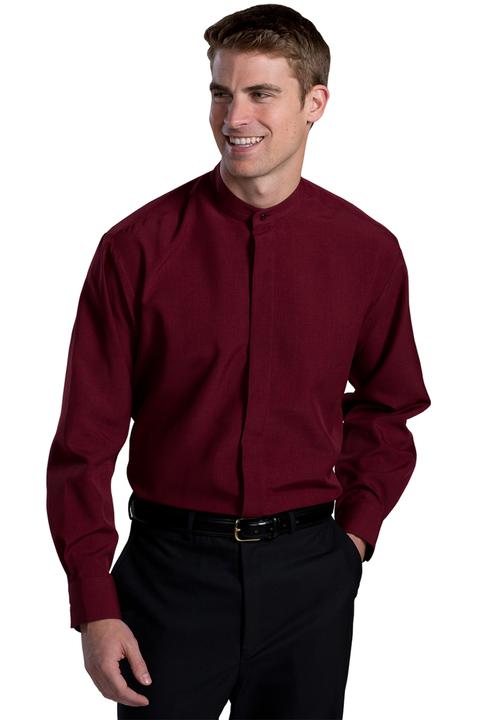 1392 - Edwards Men's Long Sleeve Batiste Banded Collar Shirt