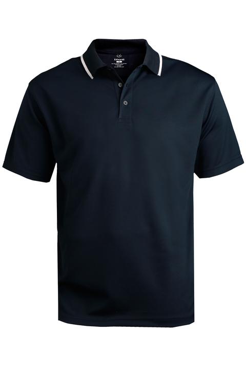 1575 - Edwards Men's Short Sleeve Hi Performance Mesh Polo with Tipped Collar