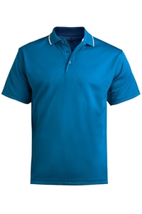 1575 - Edwards Men's Short Sleeve Hi Performance Mesh Polo with Tipped Collar