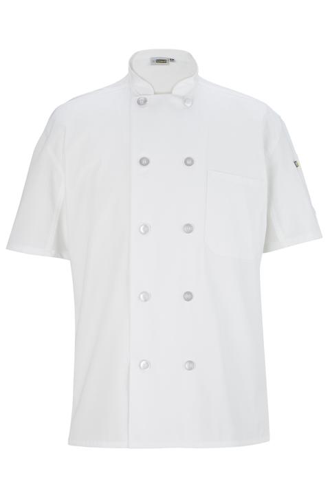 3333 - Edwards Men's 10 Button Short Sleeve Chef Coat with Mesh Back