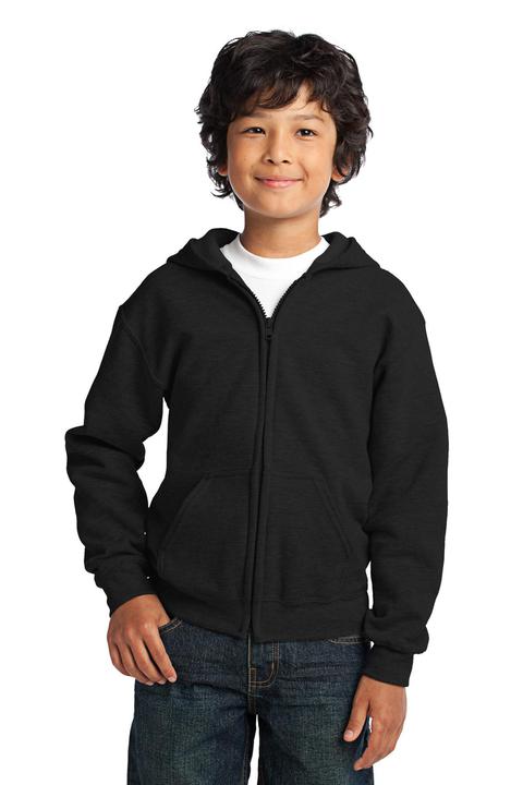 18600B - Gildan Youth Heavy Blend Full Zip Hooded Sweatshirt