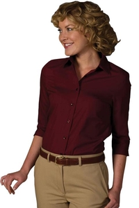 5037 - Edwards Ladies' 3/4 Sleeve Easy Care Poplin Blouse