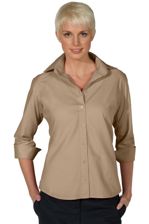 5040 - Edwards Ladies' Lightweight 3/4 Sleeve Open Neck Poplin Blouse