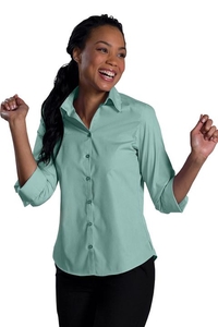 5040 - Edwards Ladies' Lightweight 3/4 Sleeve Open Neck Poplin Blouse