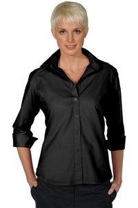 5040 - Edwards Ladies' Lightweight 3/4 Sleeve Open Neck Poplin Blouse