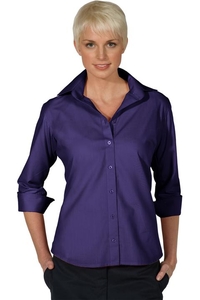 5040 - Edwards Ladies' Lightweight 3/4 Sleeve Open Neck Poplin Blouse