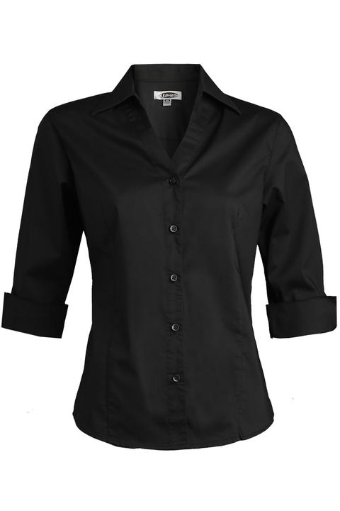 5045 - Edwards Ladies' 3/4 Sleeve Tailored V Neck Blouse