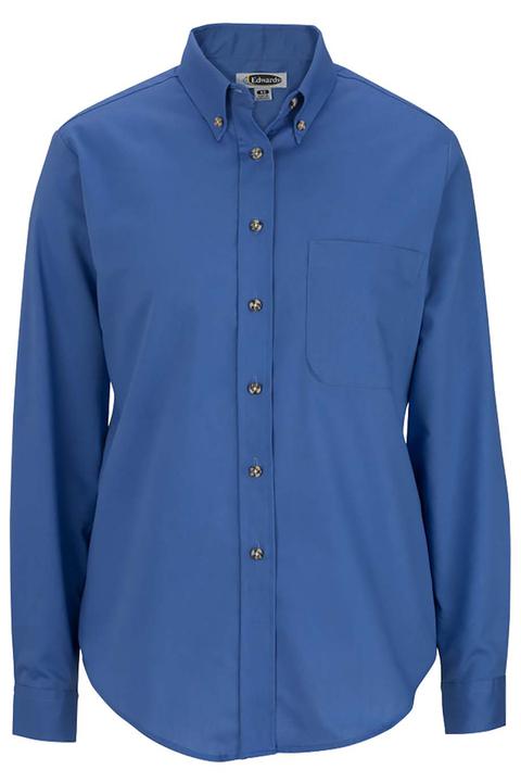 5280E - Edwards Ladies' Long Sleeve Easy Care Poplin Shirt