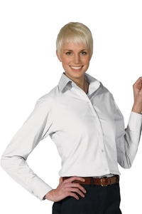 5295 - Edwards Ladies' Lightweight Long Sleeve Open Neckline Poplin Blouse