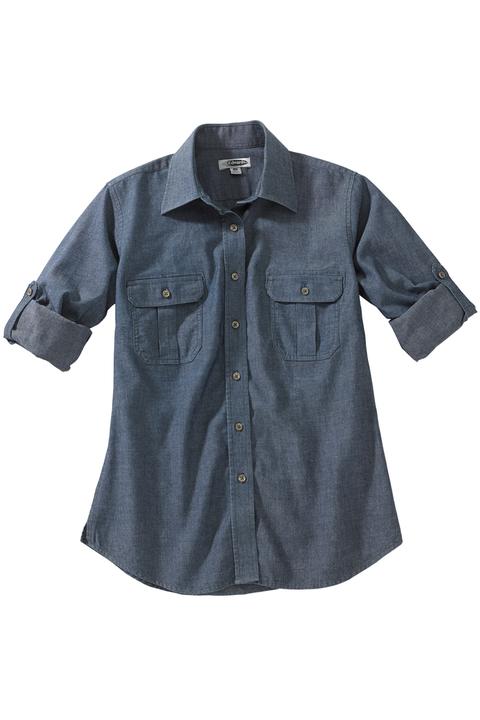 5298 - Edwards Ladies Chambray Roll-Up Sleeve Shirt