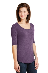 6756L - Anvil Ladies Tri-Blend Deep Scoop Neck 1/2-Sleeve Tee