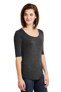 6756L - Anvil Ladies Tri-Blend Deep Scoop Neck 1/2-Sleeve Tee