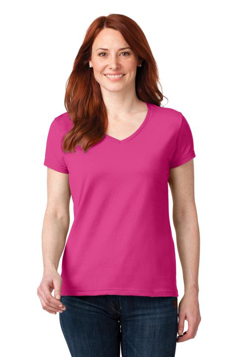 88VL - Anvil Ladies 100% Combed Ring Spun Cotton V-Neck T-Shirt