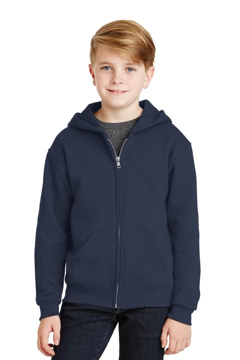 993B - JERZEES - Youth NuBlend Full-Zip Hooded Sweatshirt.  993B