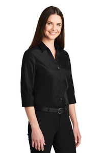 LW102 - Port Authority Ladies 3/4 Sleeve Carefree Poplin Shirt