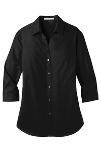 LW102 - Port Authority Ladies 3/4 Sleeve Carefree Poplin Shirt