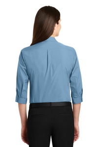 LW102 - Port Authority Ladies 3/4 Sleeve Carefree Poplin Shirt