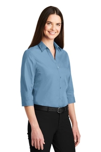 LW102 - Port Authority Ladies 3/4 Sleeve Carefree Poplin Shirt