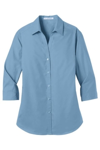 LW102 - Port Authority Ladies 3/4 Sleeve Carefree Poplin Shirt