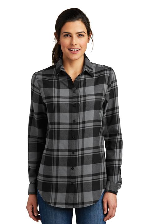 LW668 - Port Authority Ladies Plaid Flannel Tunic 