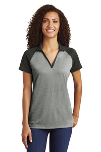 LST641 - Sport-Tek Ladies PosiCharge RacerMesh Raglan Heather Block Polo