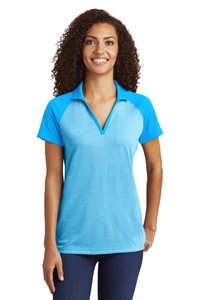 LST641 - Sport-Tek Ladies PosiCharge RacerMesh Raglan Heather Block Polo