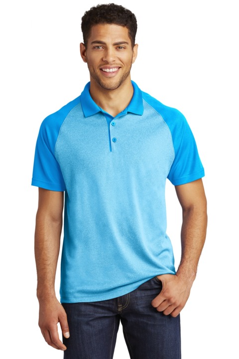 ST641 - Sport-Tek PosiCharge RacerMesh Raglan Heather Block Polo