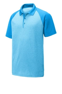 ST641 - Sport-Tek PosiCharge RacerMesh Raglan Heather Block Polo