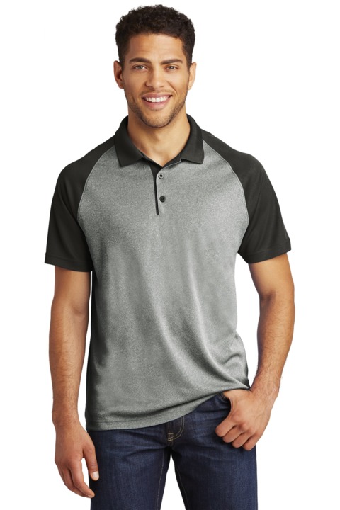 ST641 - Sport-Tek PosiCharge RacerMesh Raglan Heather Block Polo