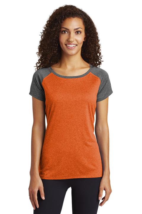 LST362 - Sport-Tek Ladies Heather On Heather Contender Scoop Neck Tee