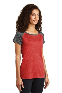 LST362 - Sport-Tek Ladies Heather On Heather Contender Scoop Neck Tee