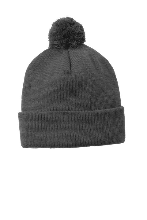 STC37 - Sport-Tek Solid Pom Pom Beanie