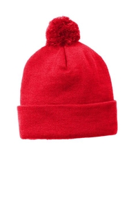 STC37 - Sport-Tek Solid Pom Pom Beanie